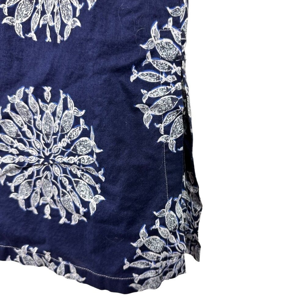 Lilly Pulitzer Navy Blue Printed Beach Cover-Up Tunic Dress Long Sleeve Resort - Picture 6 of 11